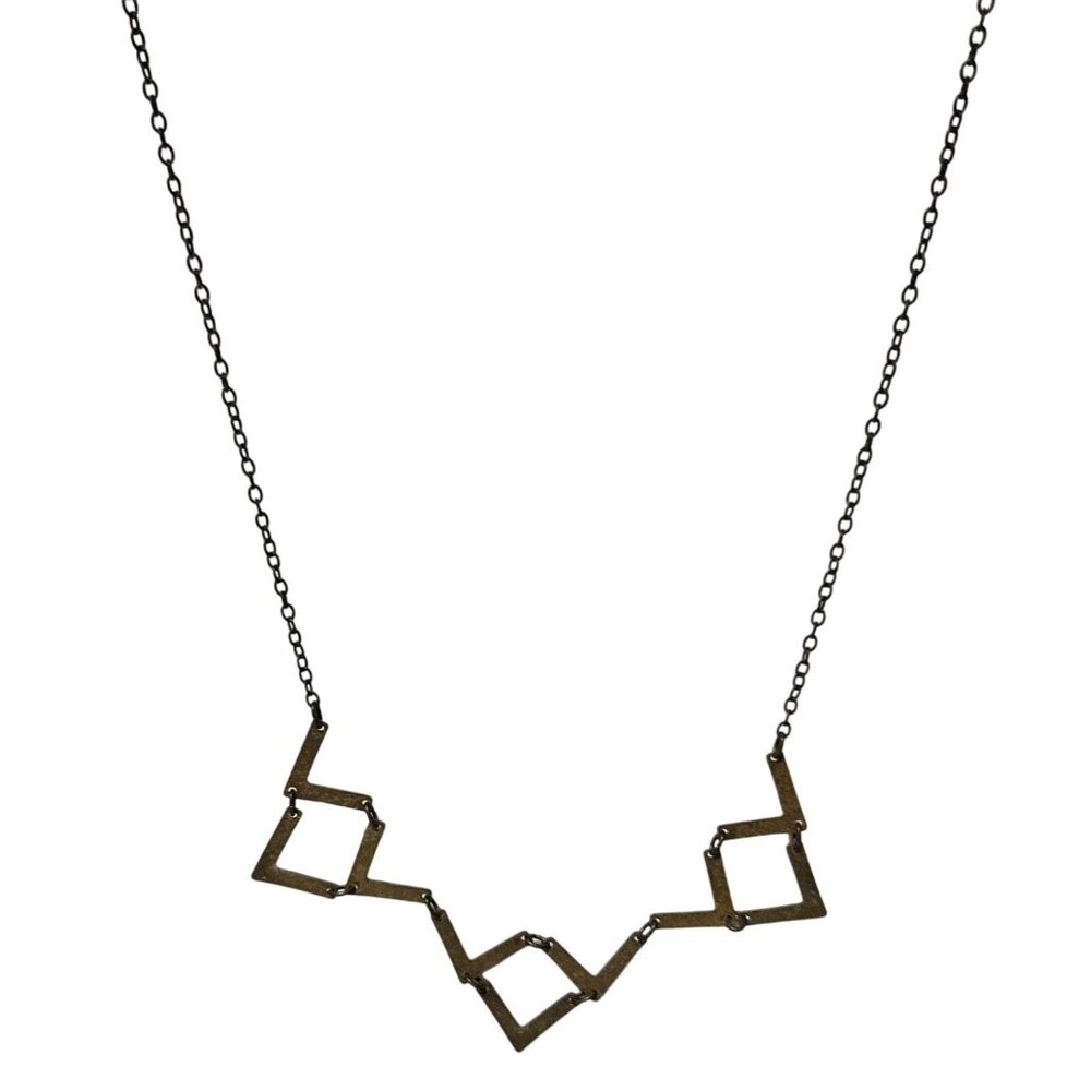Amano Studio Geometric Brass Chevron Necklace Statement Fashion Jewelry Women